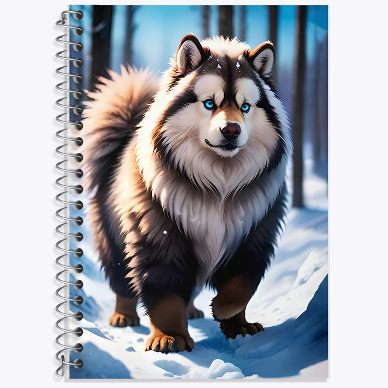 دفتر لغت 50 برگ خندالو طرح سگ هاسکی کد F8586