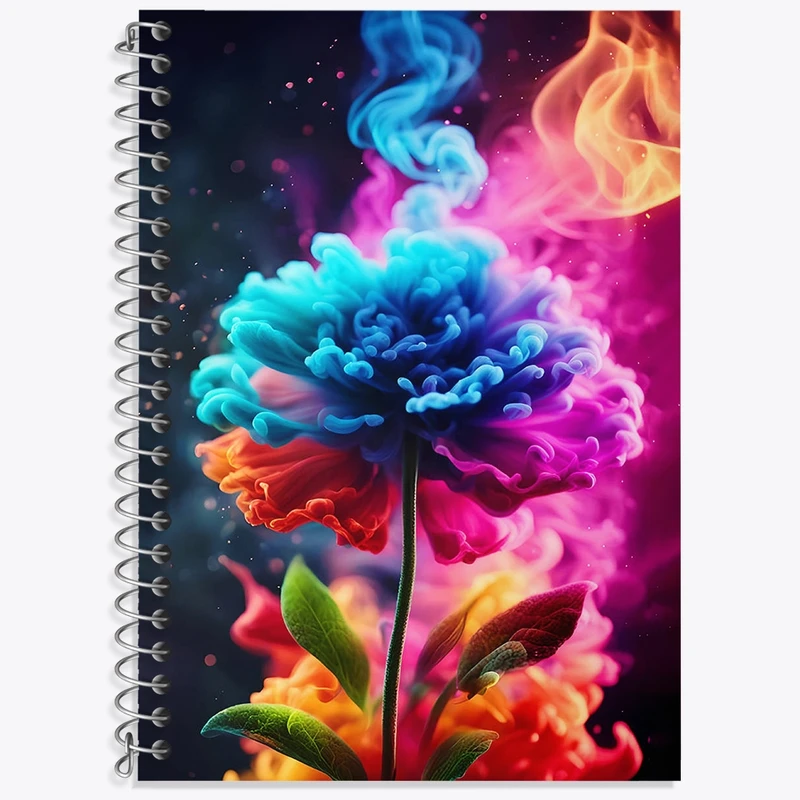 دفتر زبان 50 برگ خندالو مدل سه خط طرح گل رنگی کد F2956