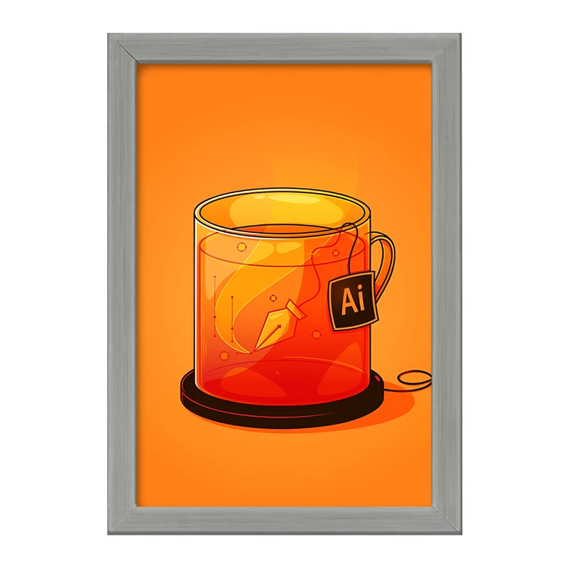 تابلو خندالو طرح فنجان ایلاستریتور کد F8833