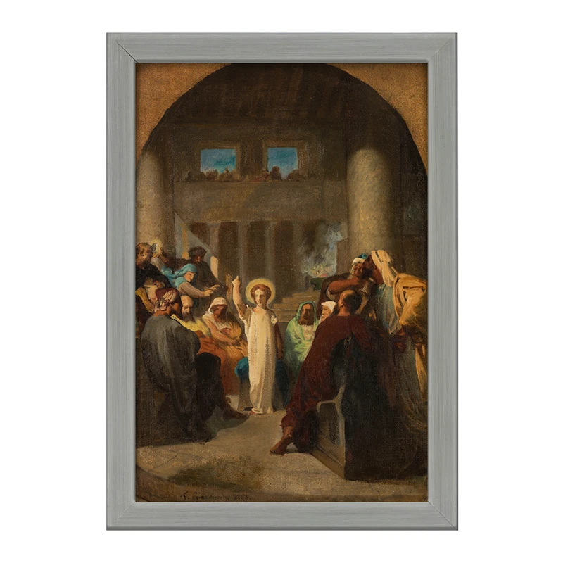 تابلو خندالو طرح نقاشی عیسی در میان پزشکان اثر فلیکس هانری جاکوموتی کد F12244