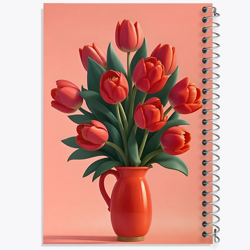 دفتر نقاشی 50 برگ خندالو طرح گلدان گل لاله کد F11185