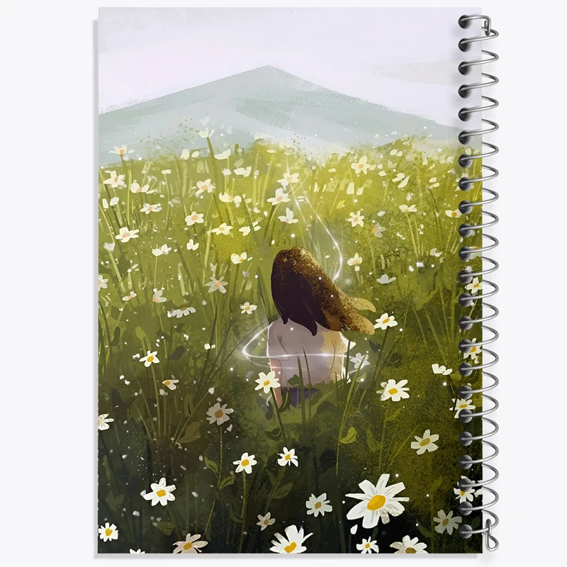 دفتر نقاشی 50 برگ خندالو طرح دختر در دشت گل کد N6300