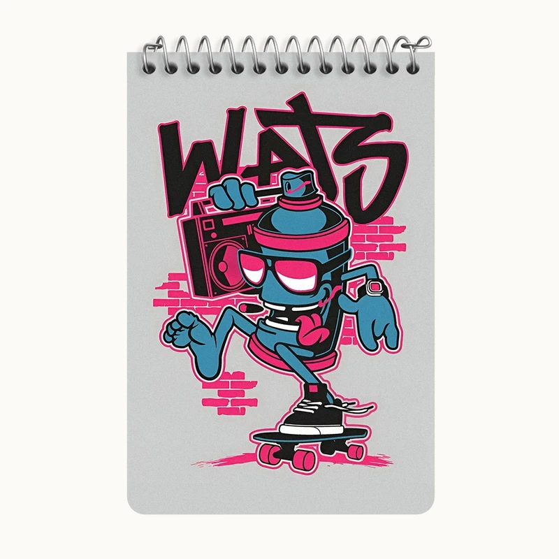 دفتر یادداشت 50 برگ خندالو طرح اسپری رنگ بامزه کد F4369