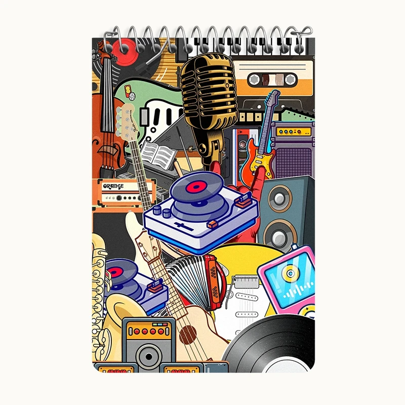 دفتر یادداشت 50 برگ خندالو طرح موزیک کد F9715