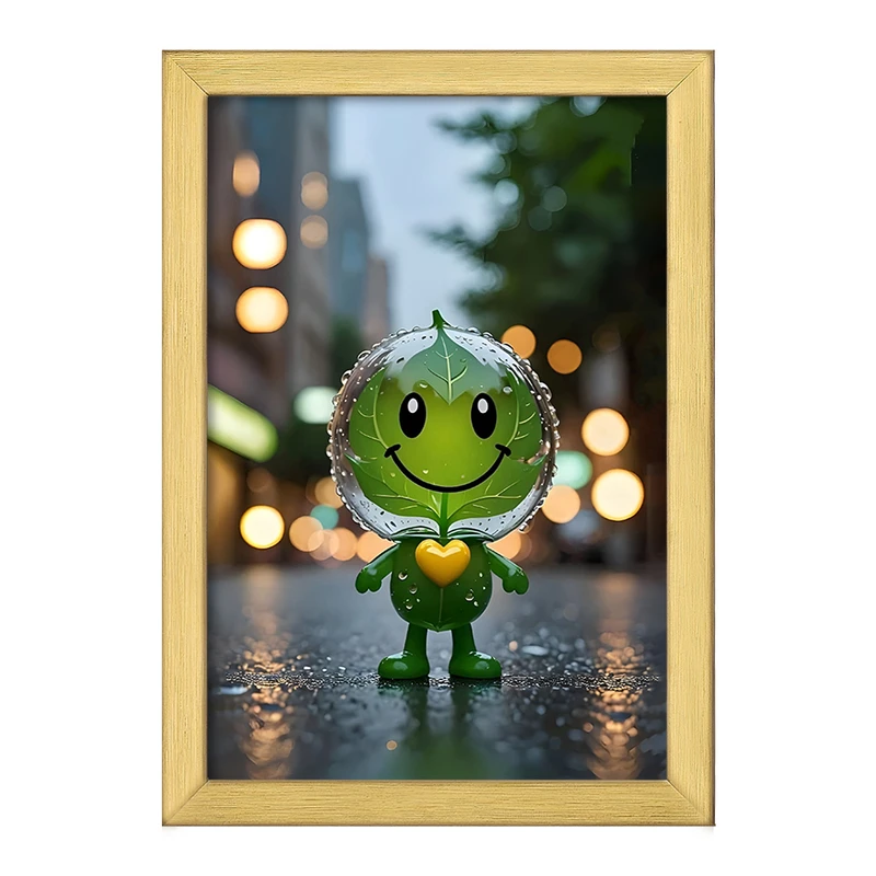 تابلو خندالو طرح برگ قطره ای بامزه کد F11529