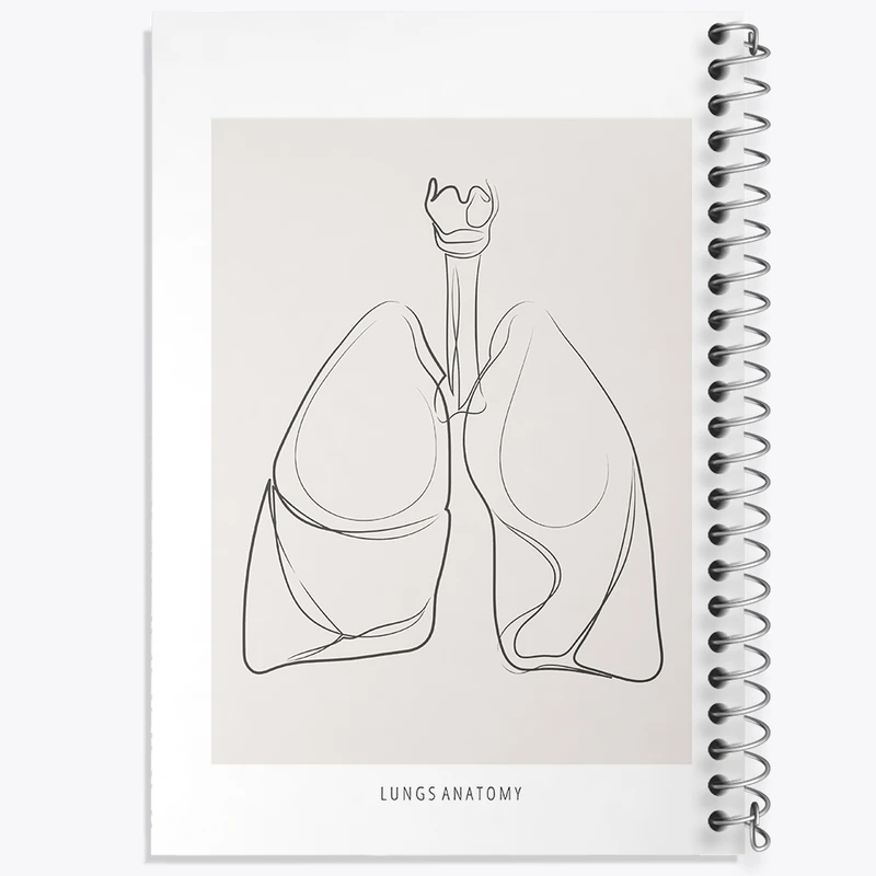 دفتر ژورنال نویسی 50 برگ خندالو مدل نقطه ای طرح آناتومی ریه ها (Lungs Anatomy) کد F13898