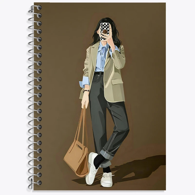 دفتر نت موسیقی 50 برگ خندالو طرح دخترانه مینیمال کد F3246