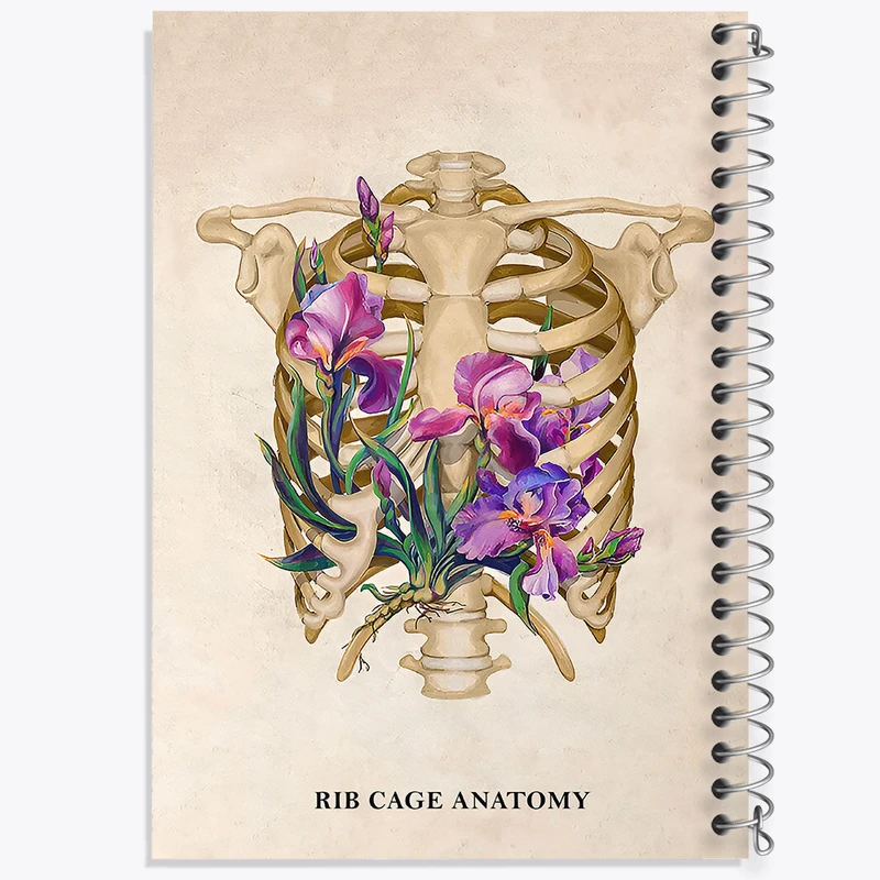 دفتر مشق 50 برگ خندالو طرح آناتومی قفسه سینه (Rib Cage Anatomy) کد F14029