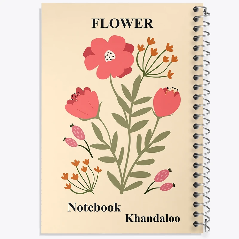دفتر ژورنال نویسی 50 برگ خندالو مدل نقطه ای طرح گل گلی کد N7023