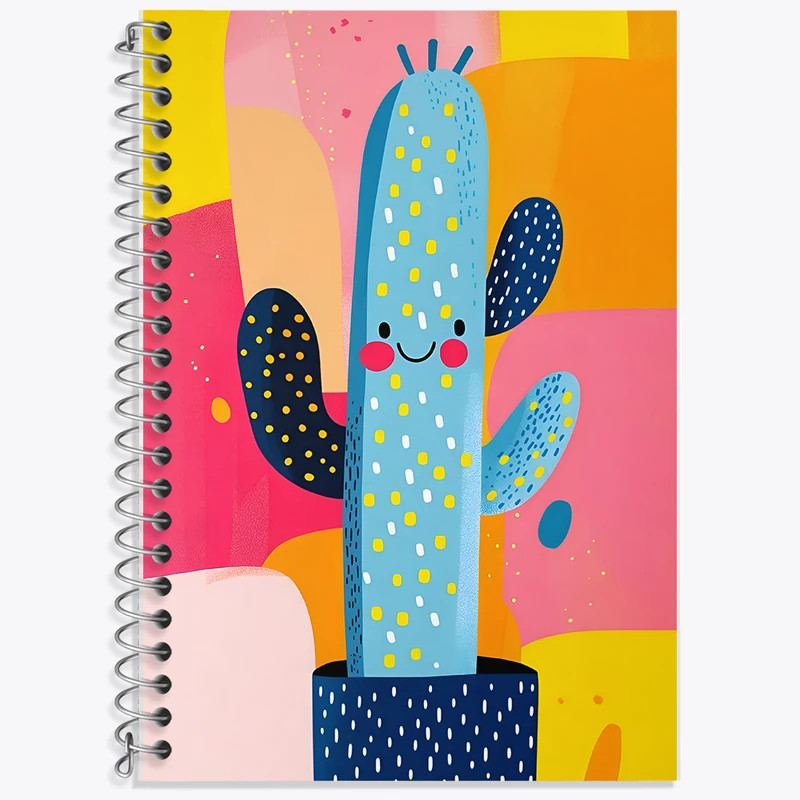 دفتر زبان 50 برگ خندالو مدل دو خط طرح کاکتوس کد F10642