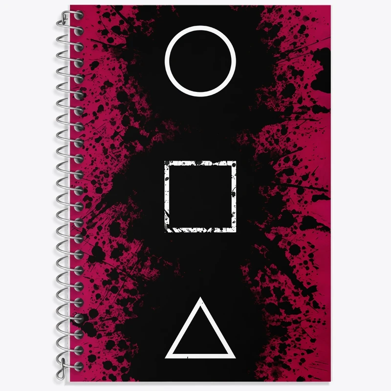 دفتر زبان 50 برگ خندالو مدل سه خط طرح بازی مرکب (Squid Game) کد F11868