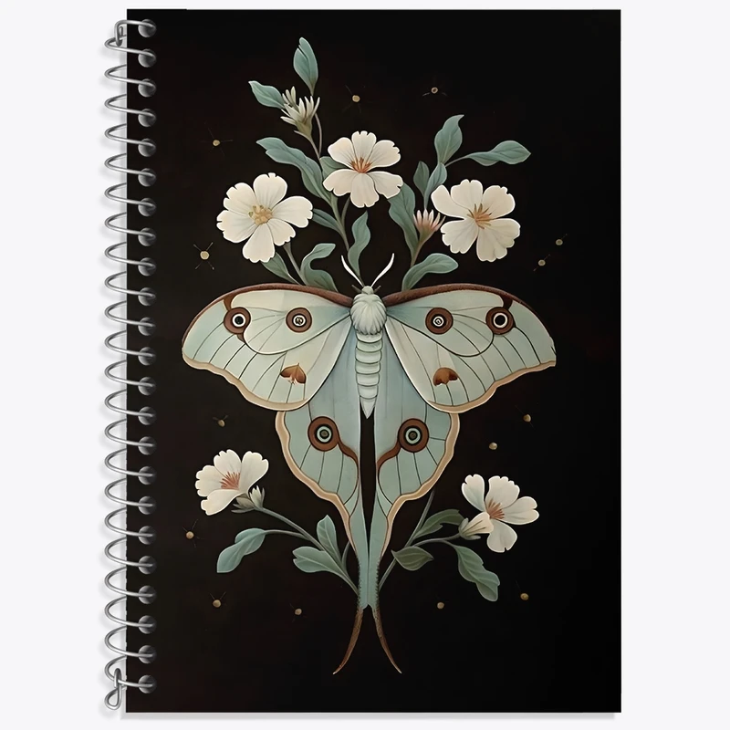 دفتر زبان 50 برگ خندالو مدل سه خط طرح شاپرک و گل کد F3650