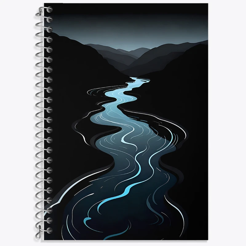 دفتر زبان 50 برگ خندالو مدل سه خط طرح رودخانه کد F12876