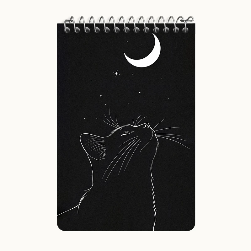 دفتر یادداشت 50 برگ خندالو طرح گربه و ماه کد F3822