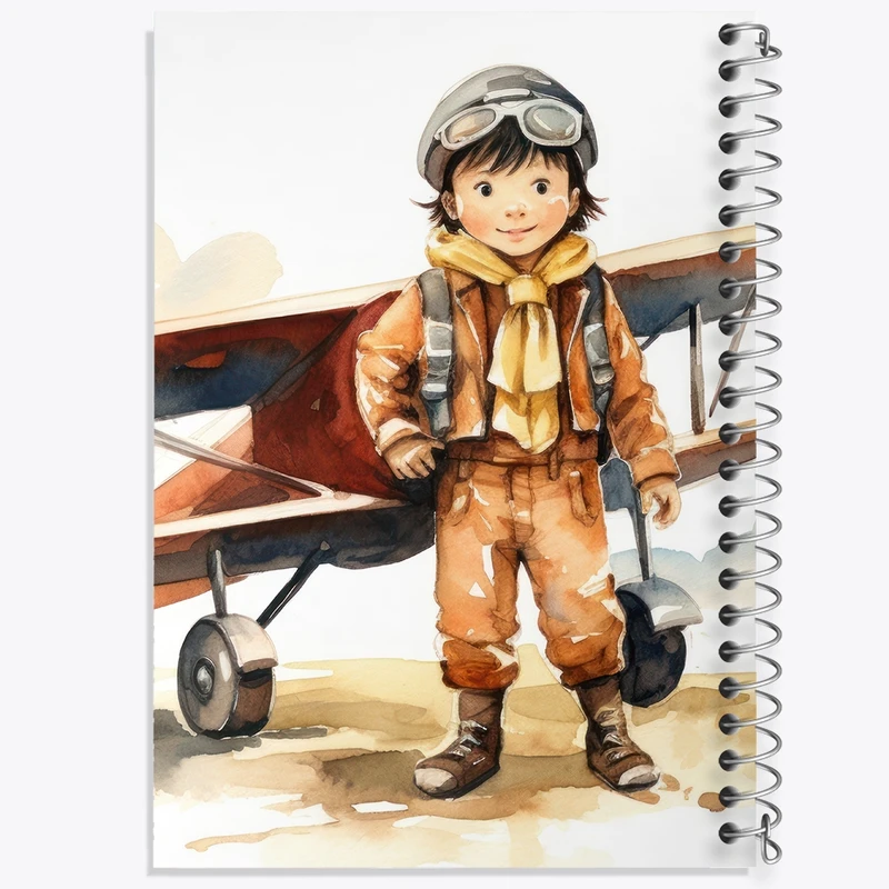 دفتر طراحی 50 برگ خندالو طرح پسر خلبان کد N2213