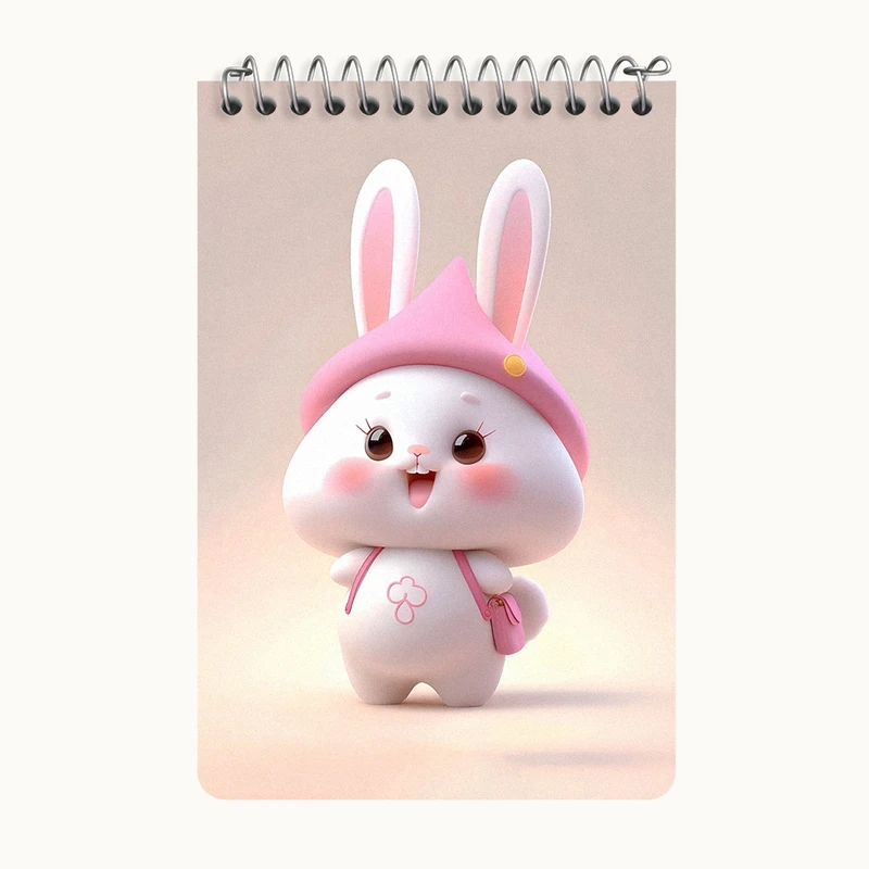 دفتر یادداشت 50 برگ خندالو طرح خرگوش کیوت کد F5684