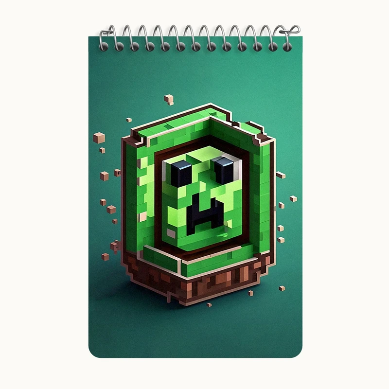 دفتر یادداشت 50 برگ خندالو طرح ماینکرافت (Minecraft) کد F3529