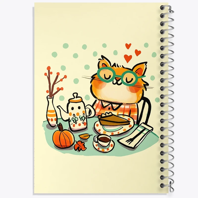 دفتر طراحی 50 برگ خندالو طرح گربه بامزه کد N5599