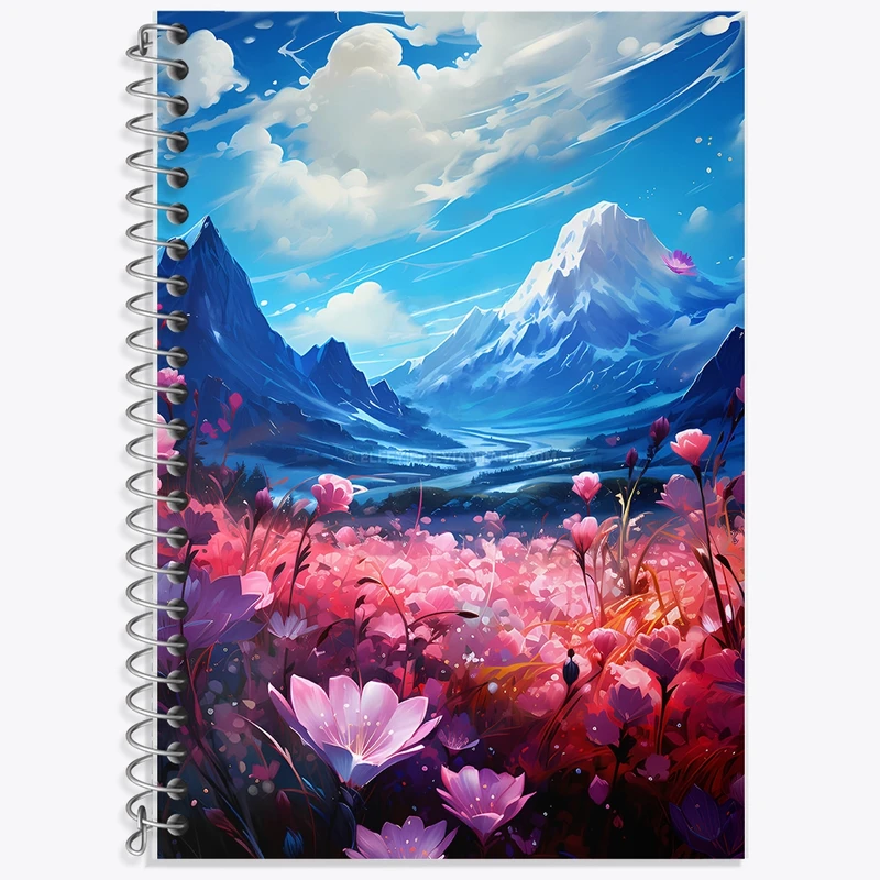 دفتر زبان 50 برگ خندالو مدل سه خط طرح منظره طبیعت کد F9361