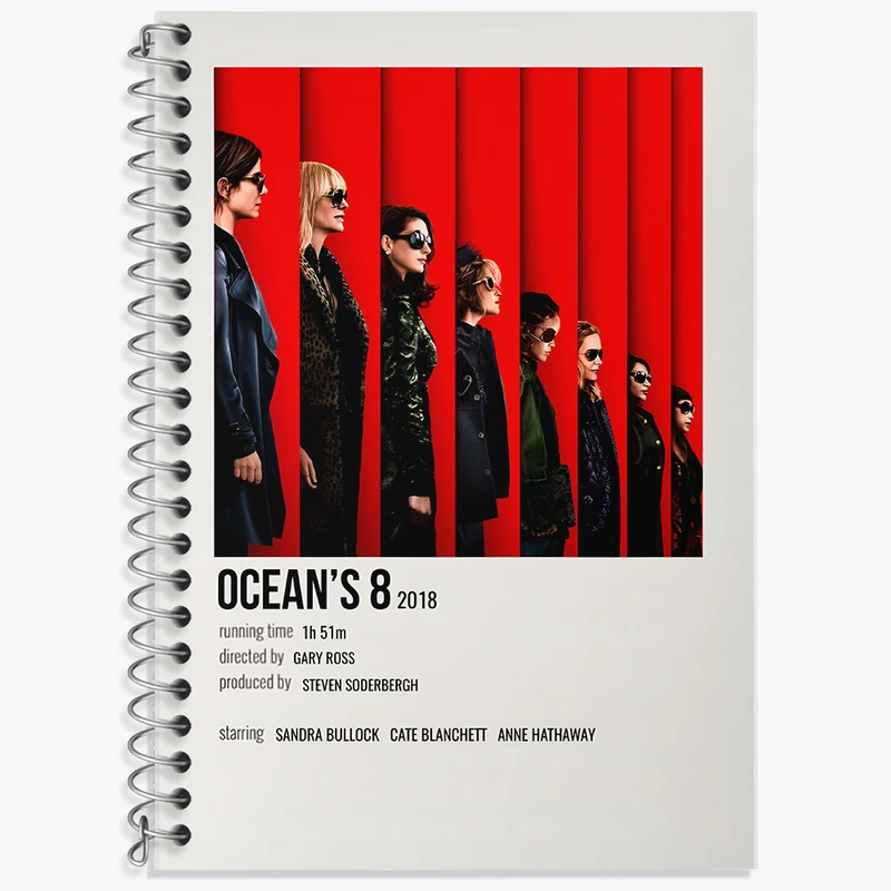 دفتر زبان 50 برگ خندالو مدل دو خط طرح هشت یار اوشن (Ocean's Eight) کد F13311