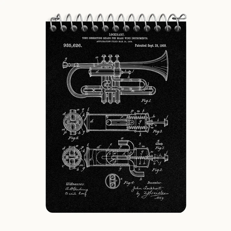 دفتر یادداشت 50 برگ خندالو طرح ترومپت (Trumpet) کد N8097