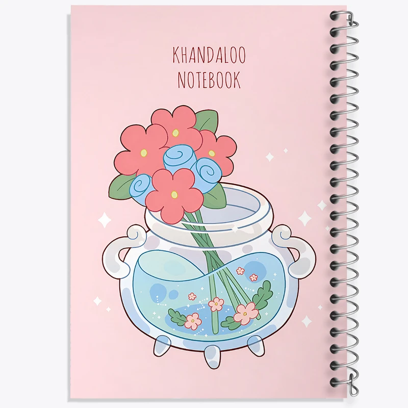 دفتر مشق 100 برگ خندالو طرح گلدان فانتزی کد N8932