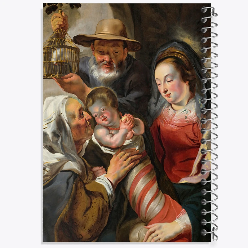 دفتر نقاشی 50 برگ خندالو طرح نقاشی خانواده مقدس با سنت آنا اثر جیکوب جردن کد F12392