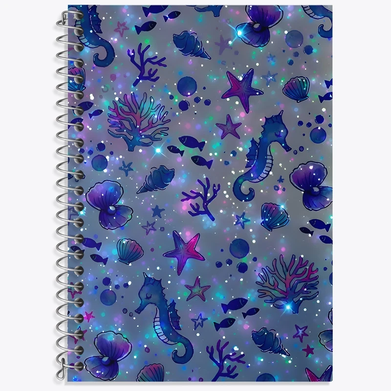 دفتر زبان 50 برگ خندالو مدل سه خط طرح پترن دریایی کد N7153