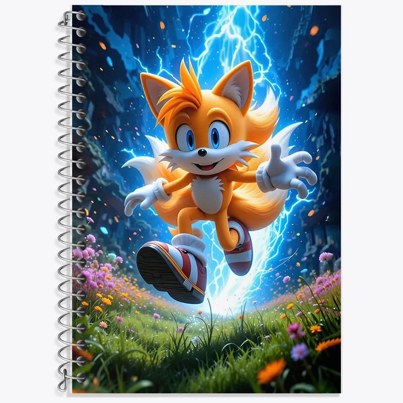 دفتر زبان 50 برگ خندالو مدل دو خط طرح سونیک (Sonic) کد F12646