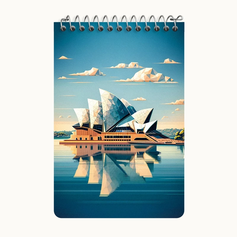 دفتر یادداشت 50 برگ خندالو طرح خانه اپرای سیدنی (Sydney Opera House) کد F6364