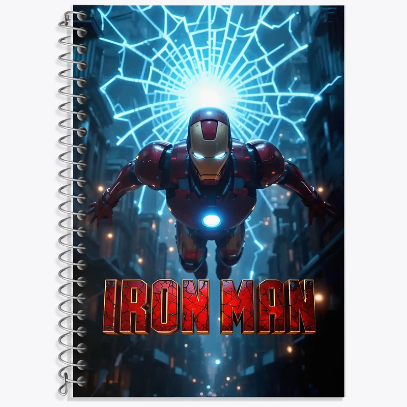 دفتر زبان 50 برگ خندالو مدل دو خط طرح مرد آهنی مارول (Marvel) کد F12643