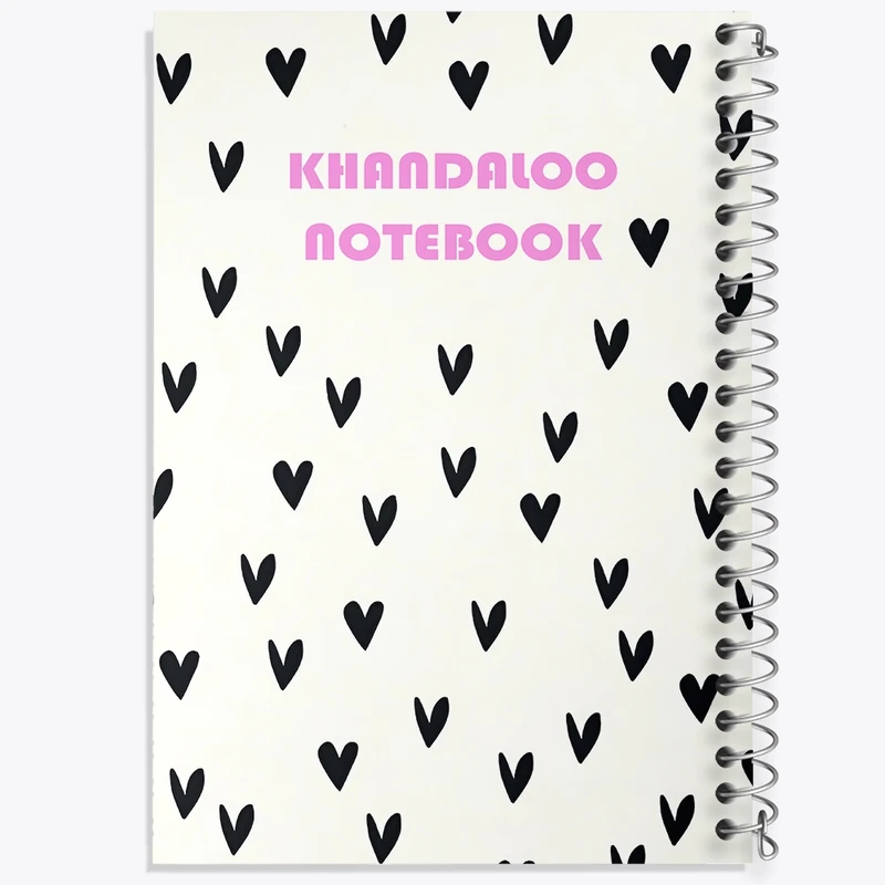 دفتر ژورنال نویسی 50 برگ خندالو مدل نقطه ای طرح پترن قلبی کد N8570