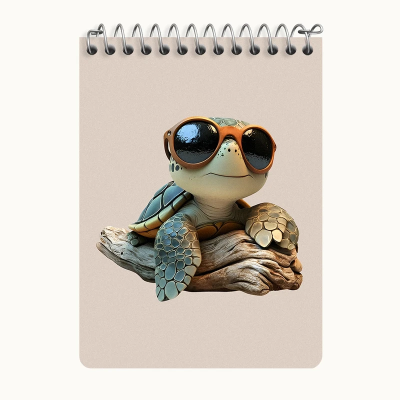 دفتر یادداشت 50 برگ خندالو طرح لاکپشت بامزه کد N5949