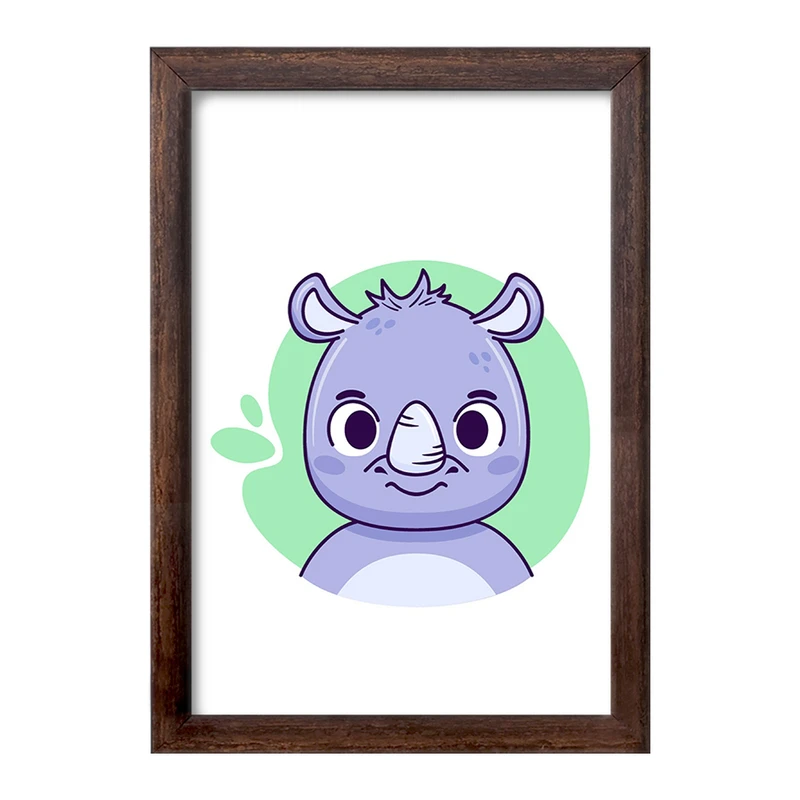 تابلو خندالو طرح کرگدن حیوانات بامزه کد 37157