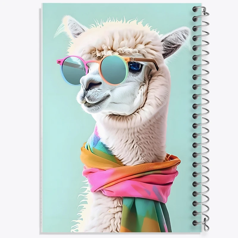 دفتر طراحی 50 برگ خندالو طرح لاما کیوت کد N3866