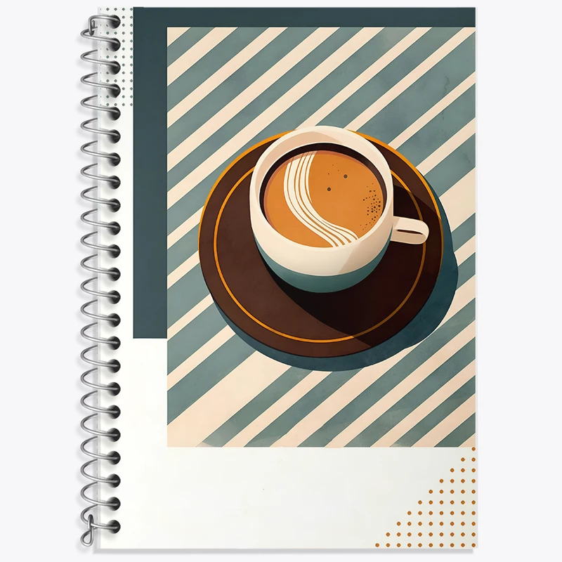 دفتر زبان 50 برگ خندالو مدل دو خط طرح قهوه (COFFEE) کد F10406