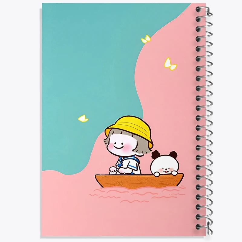 دفتر طراحی 50 برگ خندالو طرح دخترانه کیوت کد N3934