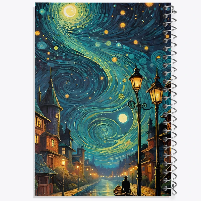 دفتر مشق 50 برگ خندالو طرح شب پر ستاره کد F10720