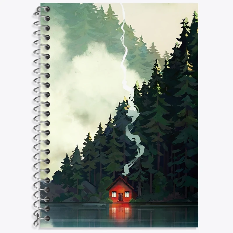 دفتر لغت 50 برگ خندالو طرح کلبه در جنگل کد F4469