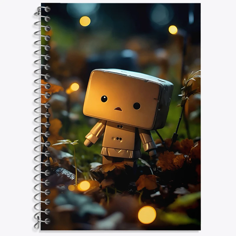 دفتر زبان دوخط 50 برگ خندالو طرح آدمک مکعبی کیوت کد F4225