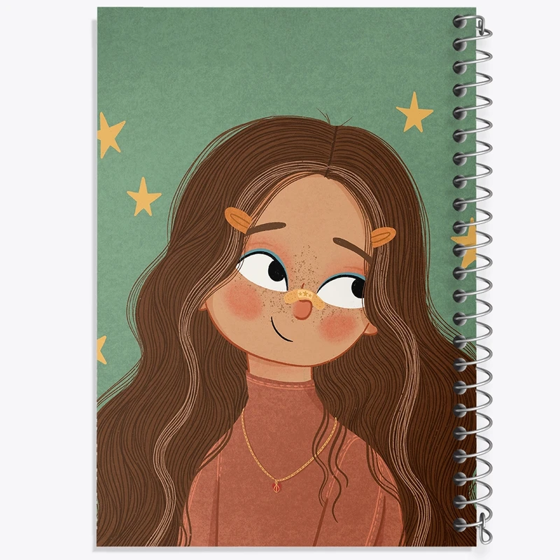 دفتر شطرنجی 50 برگ خندالو طرح دختر خجالتی کد F10953