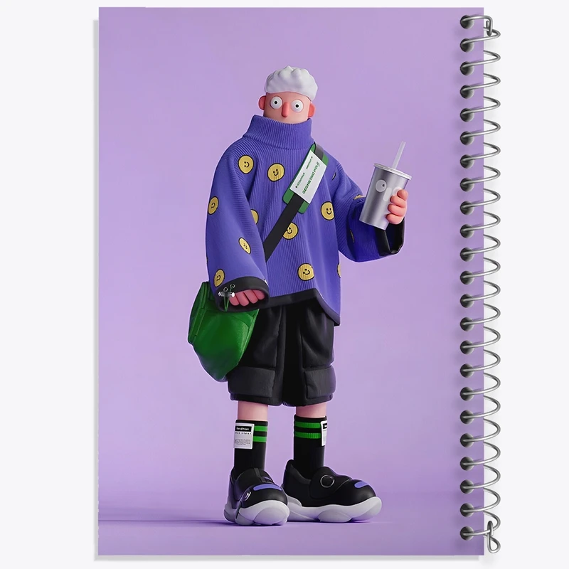 دفتر لیست خرید 50 برگ خندالو طرح آدمک فانتزی کد N8384