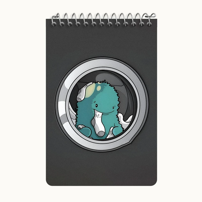 دفتر یادداشت 50 برگ خندالو طرح هیولا در ماشین لباسشویی کد F10545