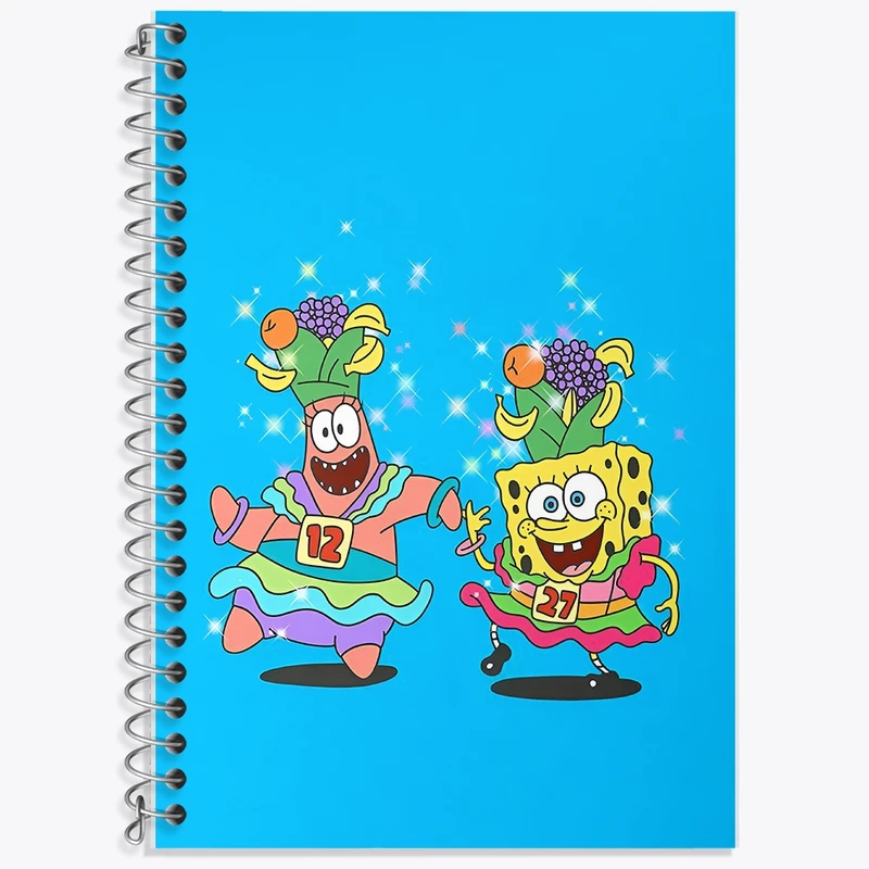 دفتر زبان 50 برگ خندالو مدل سه خط طرح باب اسفنجی و پاتریک کد F8599