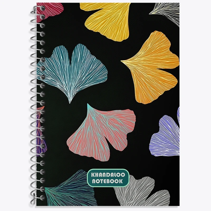 دفتر زبان 50 برگ خندالو مدل سه خط طرح پترن گل گلی کد N6095