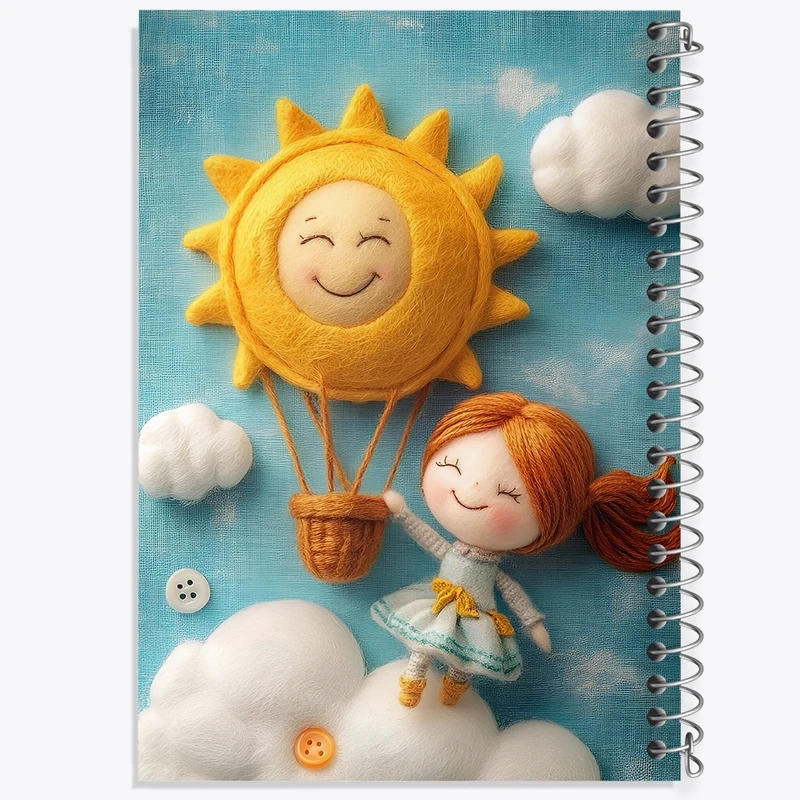 دفتر طراحی 50 برگ خندالو طرح دخترانه فانتزی کد N9416