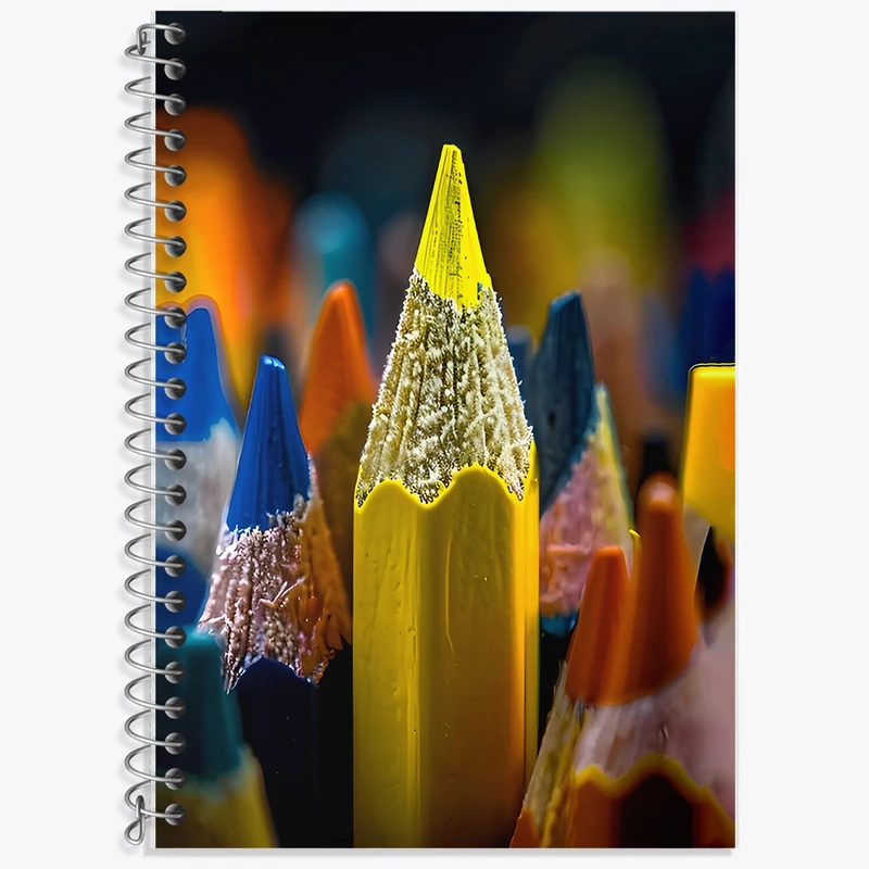 دفتر زبان 50 برگ خندالو مدل سه خط طرح مدادرنگی کد F9504