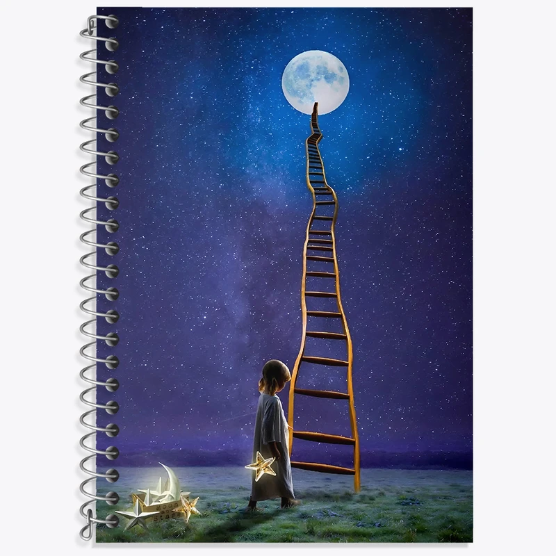 دفتر زبان دوخط 50 برگ خندالو طرح نردبان رویا کد F4274