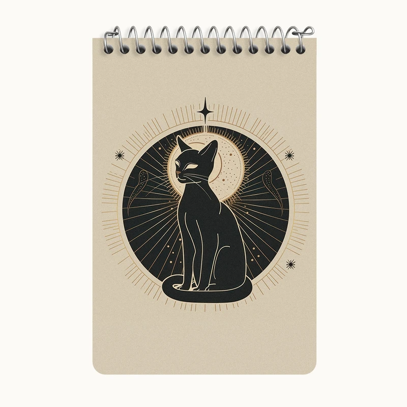 دفتر یادداشت 50 برگ خندالو طرح گربه سیاه کد F3079