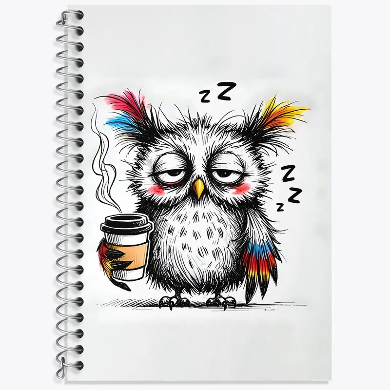 دفتر لغت 50 برگ خندالو طرح جغد خسته کد N6776